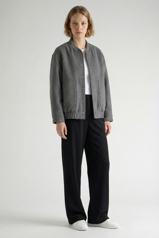 Giubbotto oversize in lana - Grigio