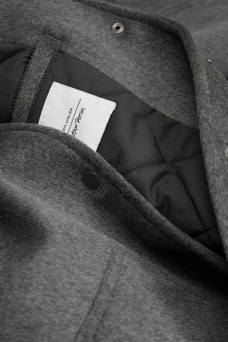 Giubbotto oversize in lana - Grigio