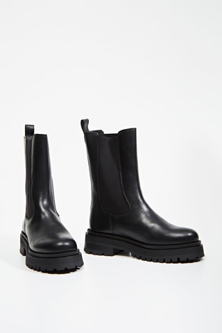 Stivaletti Beatles in pelle - Nero