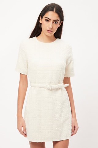 Abito taglio dritto in tweed - Bianco