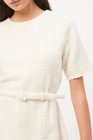 Abito taglio dritto in tweed - Bianco