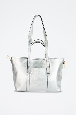 Shopping bag in pelle Mini Malta  - Argentato