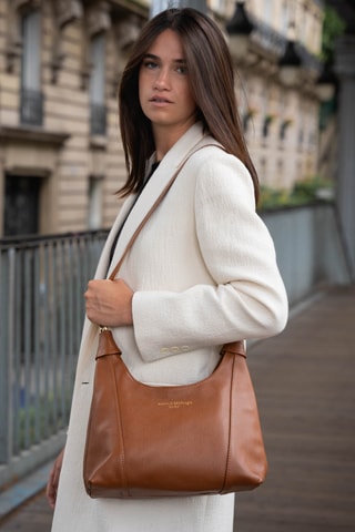 Borsa a tracolla in pelle Ale - Cammello