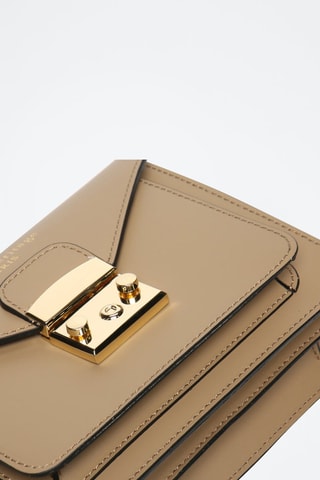 Borsa a tracolla in pelle Vic - Taupe