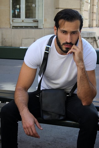 Cartella in pelle Boli - Nero