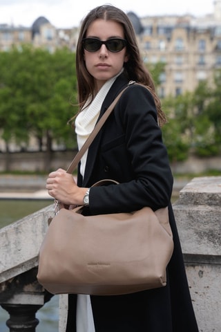 Borsa a mano in pelle Emerald - Taupe