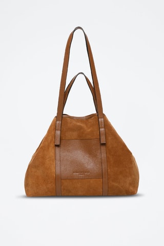 Shopping bag in pelle Malta Suede - Cammello
