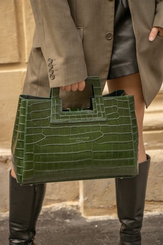 Borsa a mano in pelle Jane - Verde