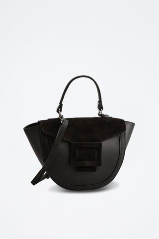 Borsa a mano in pelle Votti Suède - Nero