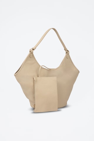 Borsa a spalla in pelle  Cedro - Beige
