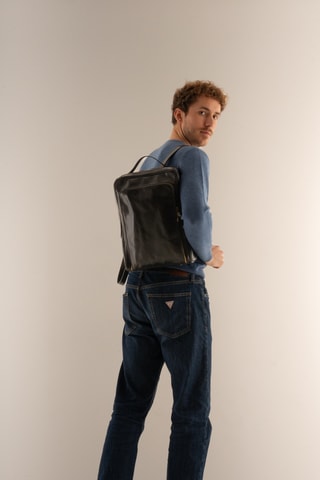 Zaino in pelle Noah Vintage  - Nero