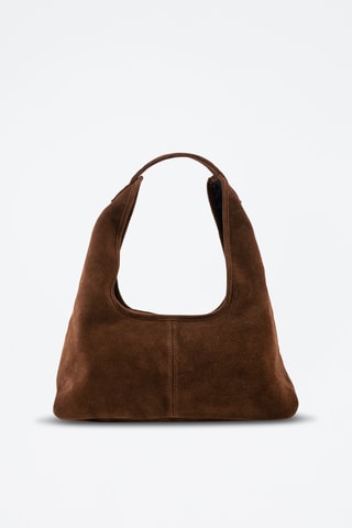 Borsa a spalla in pelle scamosciata  - Marrone