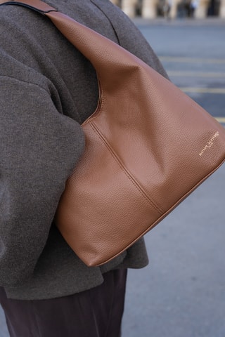 Borsa a spalla in pelle  - Cammello