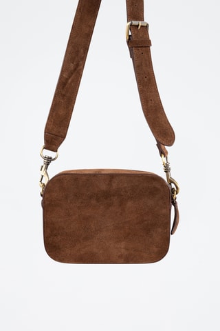 Borsa a tracolla in pelle scamosciata - Marrone