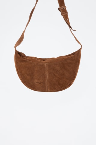 Borsa a tracolla in pelle scamosciata  - Marrone