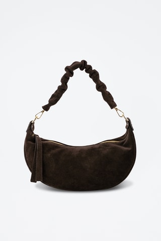 Borsa a spalla in pelle scamosciata  - Marrone