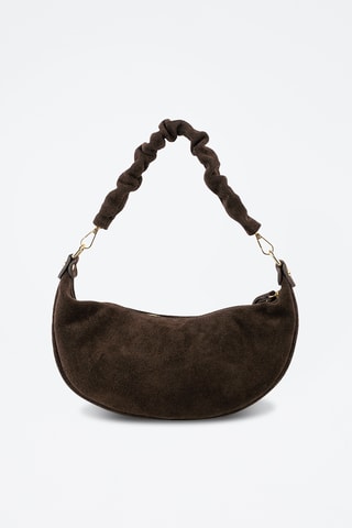 Borsa a spalla in pelle scamosciata  - Marrone