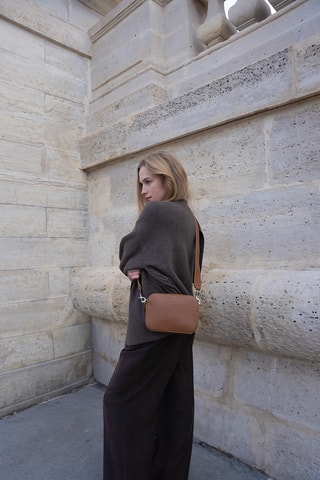 Borsa a tracolla in pelle  - Cammello