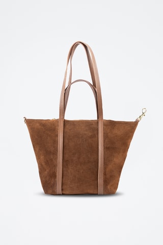 Borsa a spalla in pelle scamosciata  - Marrone