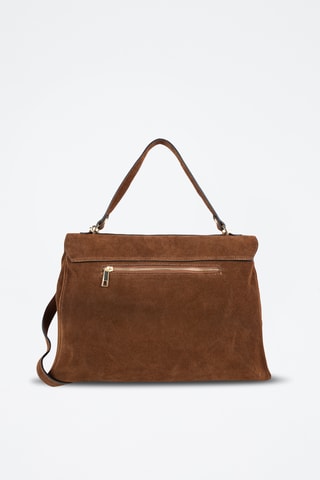 Borsa a spalla in pelle scamosciata  - Marrone