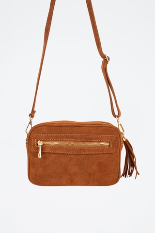 Borsa a tracolla in pelle scamosciata - Marrone