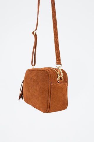 Borsa a tracolla in pelle scamosciata - Marrone