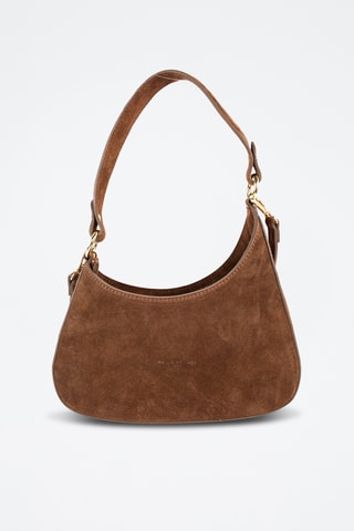 Borsa a spalla in pelle scamosciata - Marrone