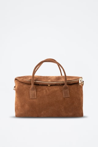 Borsa a mano in pelle scamosciata  - Marrone