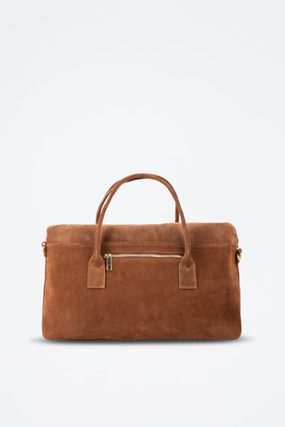 Borsa a mano in pelle scamosciata  - Marrone