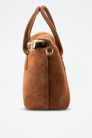 Borsa a mano in pelle scamosciata  - Marrone