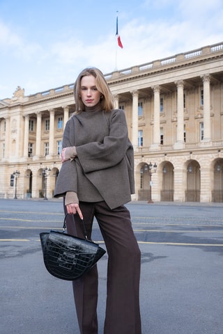 Borsa a mano in pelle - Nero