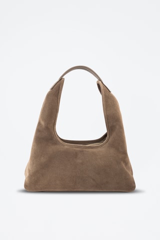 Borsa a spalla in pelle scamosciata - Taupe