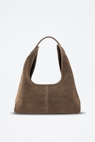 Borsa a spalla in pelle scamosciata - Taupe