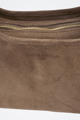 Borsa a spalla in pelle scamosciata - Taupe