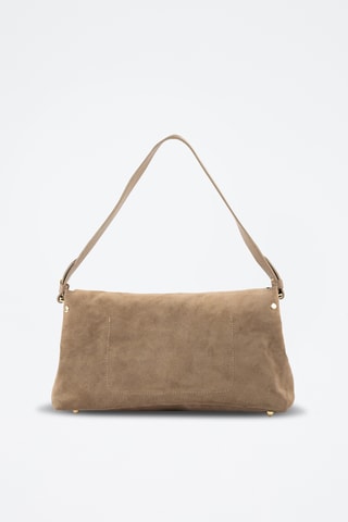 Borsa a spalla in pelle scamosciata  - Taupe