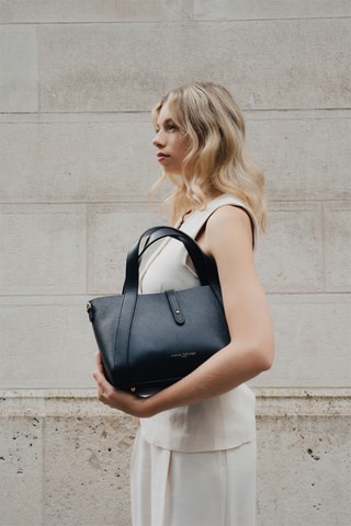 Borsa a mano e pochette in pelle Picea - Nero