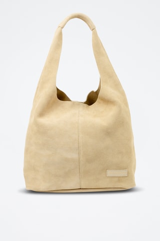 Shopping bag e pochette in pelle scamosciata Vif - Ecrù