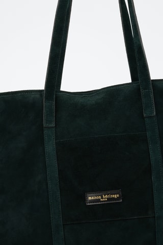 Shopping bag in pelle scamosciata Rise - Verde