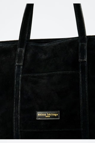 Shopping bag in pelle scamosciata Rise - Nero