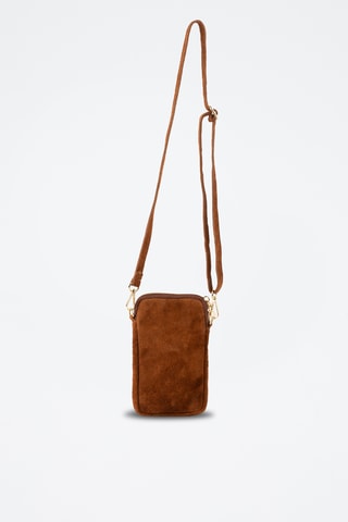 Borsa a tracolla in pelle scamosciata - Marrone