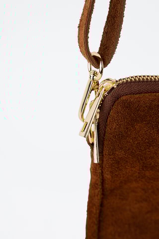 Borsa a tracolla in pelle scamosciata - Marrone