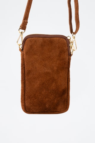 Borsa a tracolla in pelle scamosciata - Marrone