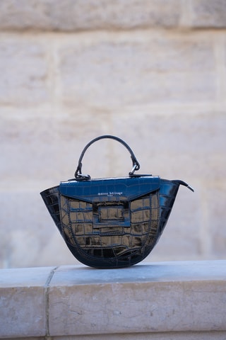 Borsa a mano in pelle  - Nero
