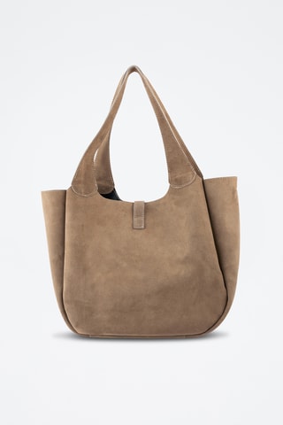 Borsa a spalla e pochette in pelle - Marrone