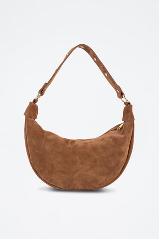 Borsa a spalla in pelle scamosciata - Marrone