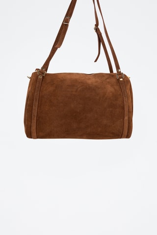 Borsa a tracolla in pelle scamosciata  - Marrone