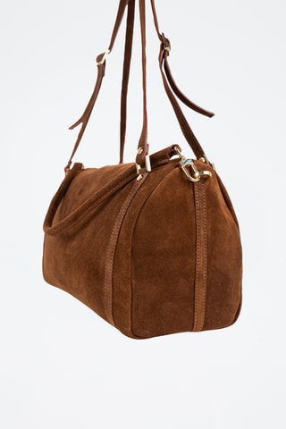 Borsa a tracolla in pelle scamosciata  - Marrone