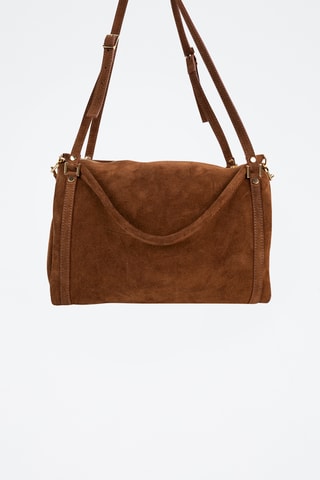 Borsa a tracolla in pelle scamosciata  - Marrone