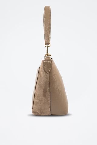 Borsa a secchiello in pelle - Taupe