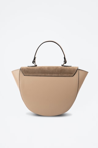 Borsa a mano in pelle scamosciata  - Taupe
